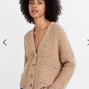 Madewell Speckled Rib Cardigan Sweater